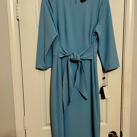 Adrianna Pappell Tie Waist Crepe Sheath Dress, NWT, 14 - Picture 6 of 8
